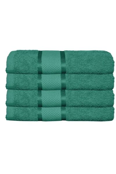OEM Set 4 Hand Towels, Cotton, 30x50cm, 400g/m², Dark Green