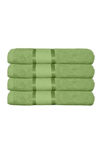 OEM Set 4 face towels, Cotton, 50x90cm, 400g/m², Light Green