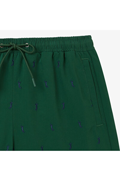 Lacoste Erkek Regular Fit Desenli Yeşil Mayo