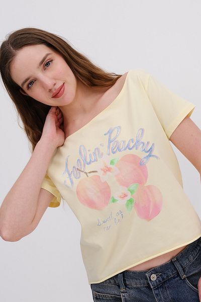 Addax Boat Neck Printed T-Shirt P1793