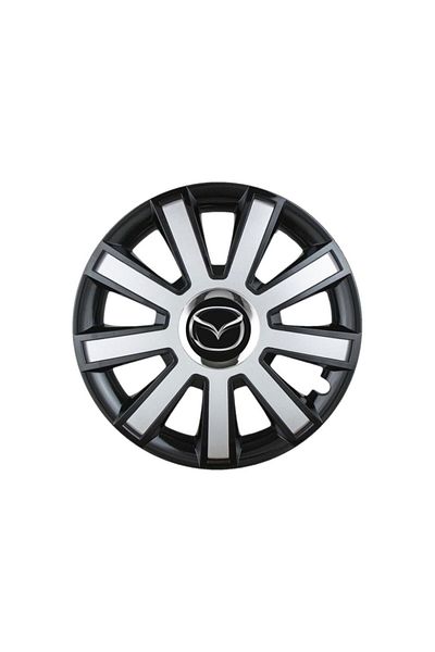 Autohelix MSA Set de 4 capace de jantă R16 Gri Flash-Negru pentru gama de mașini Mazda
