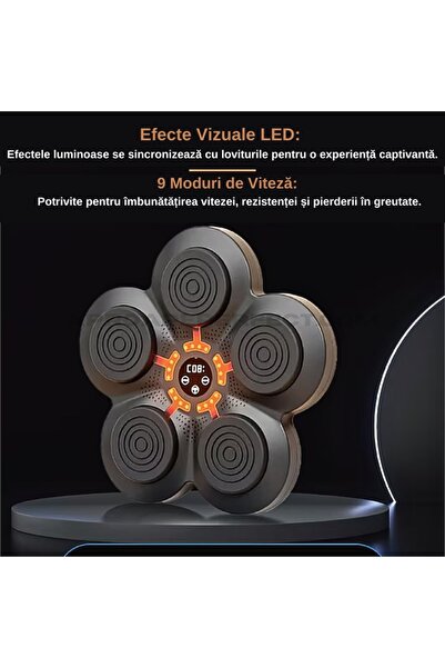 APF Aparat de antrenament de box cu țintă inteligentă APF®, LED, conexiune Bluetooth, difuzor încorporat, mănuși