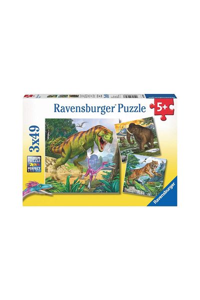 RAVENSBURGER Puzzle - Dinosaurs, 3x49 pieces