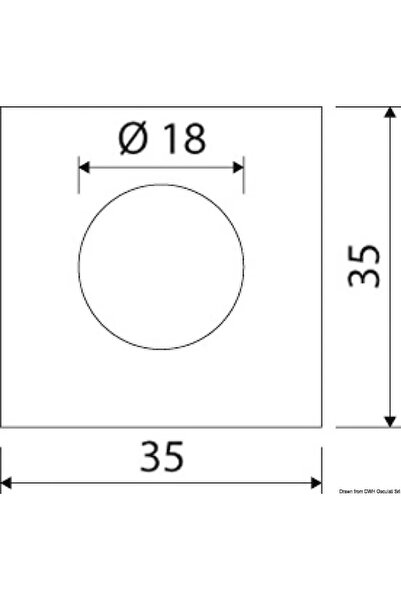 OSCULATI LED Ceiling Light with Square Recess, Front Orientation, White, 3W