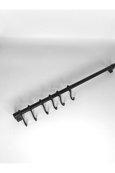 Kozak 6'KANCALI SİYAH METAL MUTFAK ASKISI MONTAJLI / FİNCANLIK / BARDAKLIK