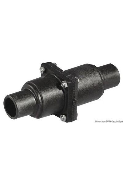 OSCULATI Supapă de sens invers în linie Whale, diametru 25/38 mm, corp din polipropilenă, supapă din nitril Duckbill