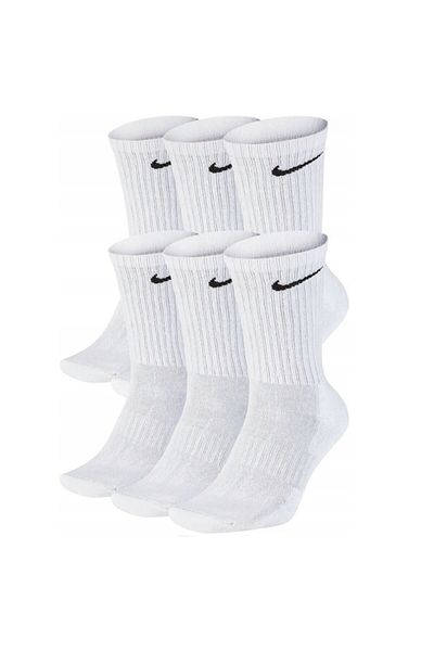 Nike Cushion Crew Set of 6 Sport Socks, Cotton, White, Size 38-42