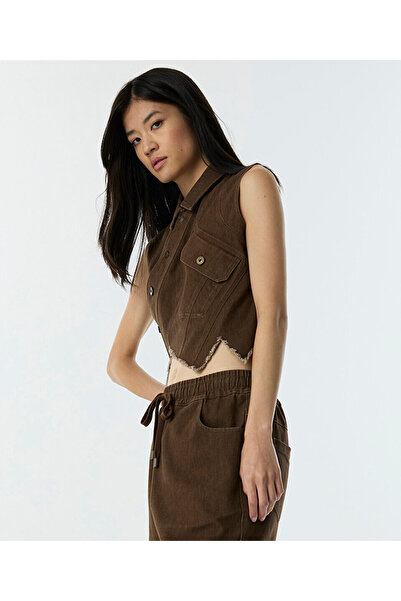 Twist Asymmetric Non Denim Vest
