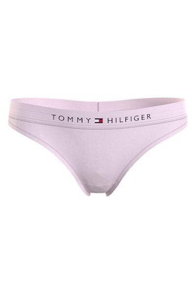 Tommy Hilfiger , Chiloti tanga cu banda logo in talie, Roz pastel, L