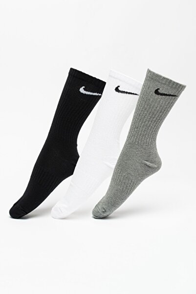 Nike Everyday Training Socks - 3 Pairs, Black/White/Grey, M