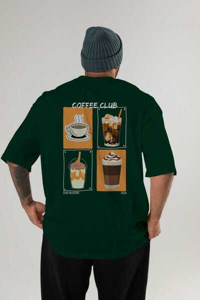 Ankhises تي شيرت كبير الحجم مطبوع من Coffee Club للرجال والنساء مصنوع من القط...