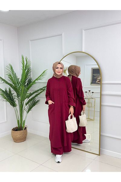 VALENS BOUTİQUE Women's Hijab Set 2 Piece Tunic & Pants Set