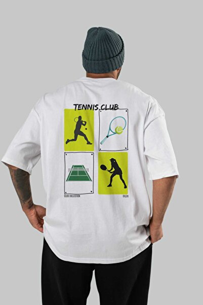 Ankhises Tricou oversize cu imprimeu pe spate Tenis Club Bărbați Femei Tricou...