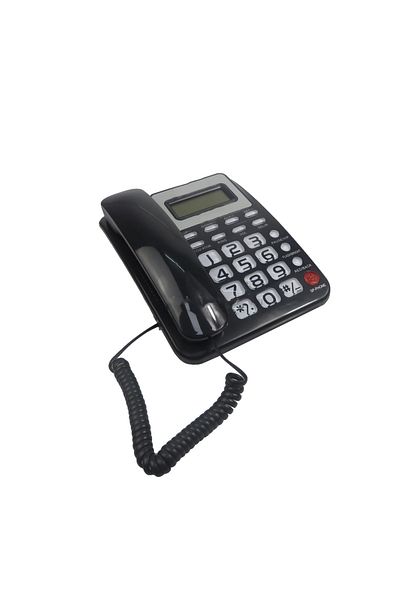 Poro Online Telefon fix cu fir pentru seniori cu taste mari, afisaj apelant si apelare rapida