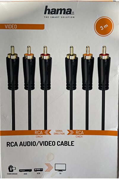 Hama Audio / Video 3m kablo 3x RCA - 3x RCA Cinch A/V altin rengi uclu ses video