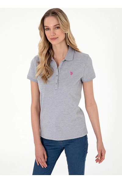 U.S. Polo Assn. Πόλο Ασν. Γυναικείο γκρι βασικό μπλουζάκι DMLS