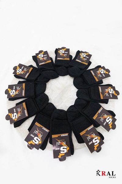KRAL SOCKS 12 ζευγάρια αθλητικές κάλτσες κολεγίου τένις |   Βαμβακερό – Αναπνεύσιμο – Unisex