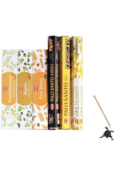 Hem Set Mixt 92 Betisoare Parfumate, HEM, Premium Masala, Palo Santo, Myrr, Frankincense, Palo Santo Myr