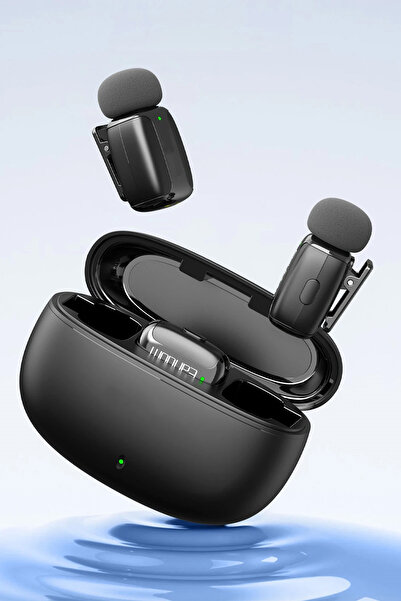 EXENAR Profesyonel Kablosuz Yaka Mikrofonu iPhone 15/16 Uyumlu 2 Mikrofonlu Type-C