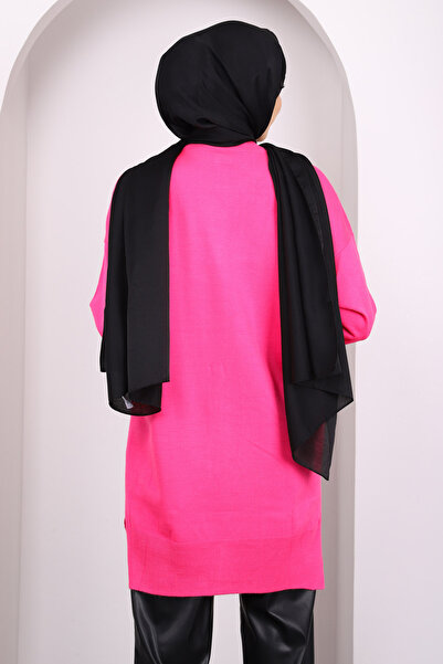İmajButik Φούξια Mercerized Casual Knitwear Μπλούζα