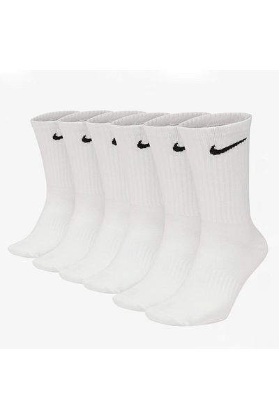 Nike Everyday Fashion Casual Fitness Socks, DRI-FIT Technology, White, 38-42 EU, 6 Pairs