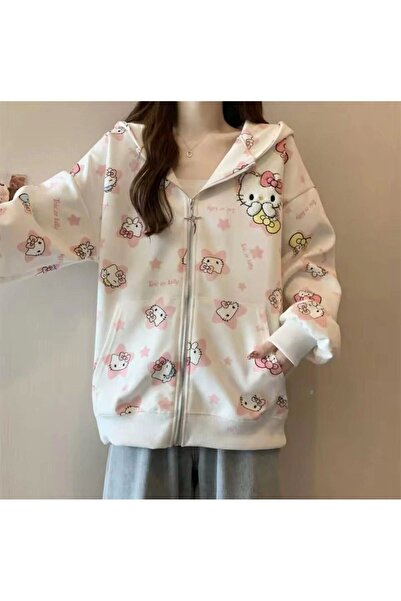 Violon Hello Kitty Anime Kawaii Detaylı Hırka