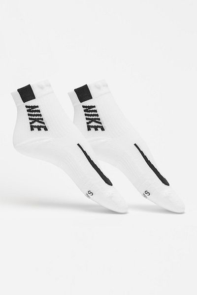 Nike Multiplier Unisex Running Socks - 2 Pairs, Black/White, Size S
