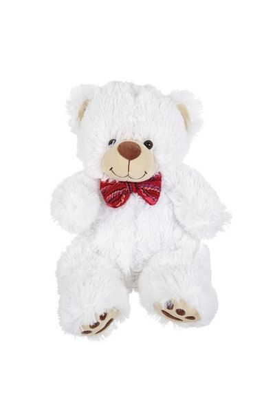 OEM Plus Bear with Bowtie for Kids, White, 30 cm