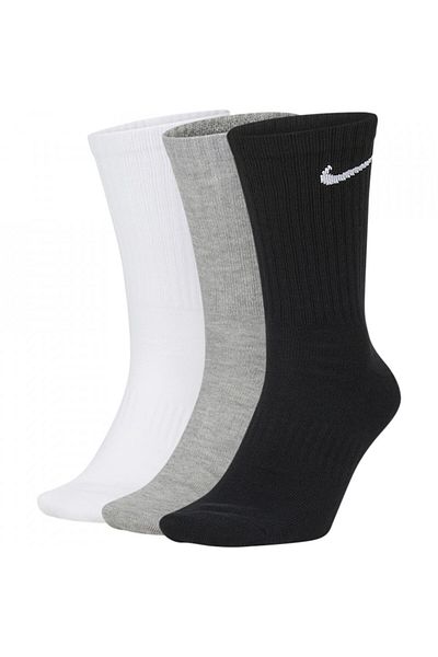Nike Set 3 perechi de șosete Everyday Lightweight Crew, negru/gri/alb, mărimea 42-46