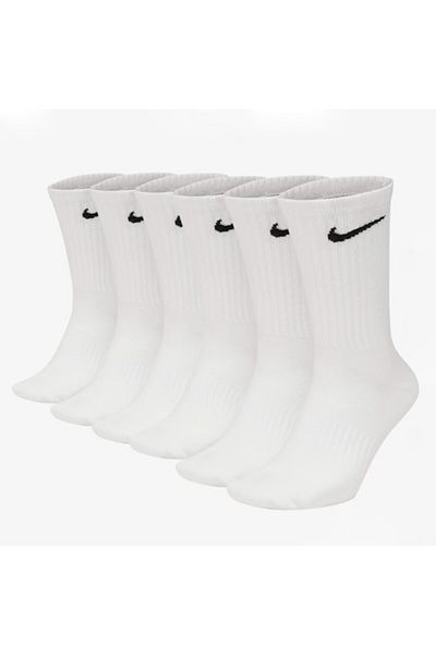 Nike Everyday Fashion Casual Fitness Socks, DRI-FIT Technology, White, 38-42 EU, 6 Pairs