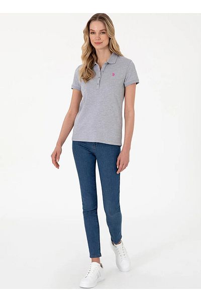 U.S. Polo Assn. Πόλο Ασν. Γυναικείο γκρι βασικό μπλουζάκι DMLS