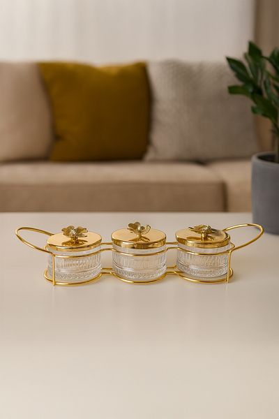 Vadi Bella Butterfly Lid 3 Compartment Presentation Bowl Snack Bowl Breakfast Jam Bowl