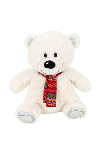 OEM Jucărie de pluș, Ursuleț polar cu eșarfă, 35 cm, Alb