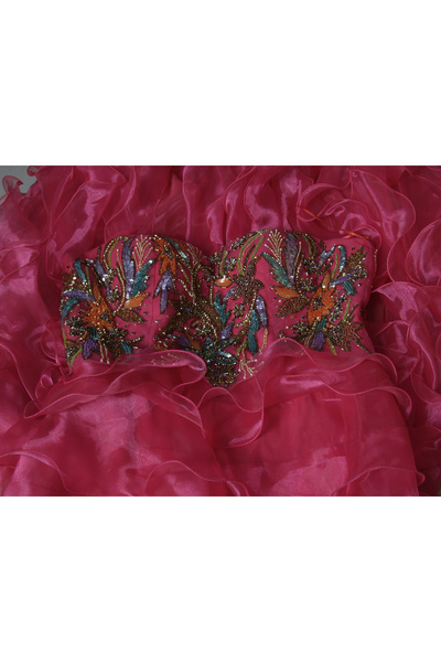 Stylize Couture Önü kısa Arkası uzun , Bibila Organza ve elişi büstiyerli elbise