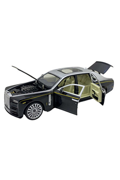 JPT Macheta metal Rolls Royce Phantom limuzina replica deschide usi, capota si portbagaj 17cm negru