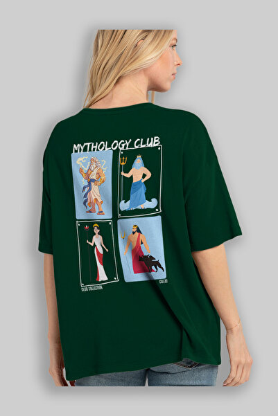 Ankhises Mythology Club 2 Back Printed Oversize T-Shirt Men Women 100% Cotton Crew Neck Tshirt