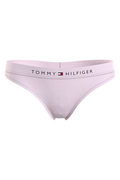 Tommy Hilfiger , Chiloti tanga cu banda logo in talie, Roz pastel, L