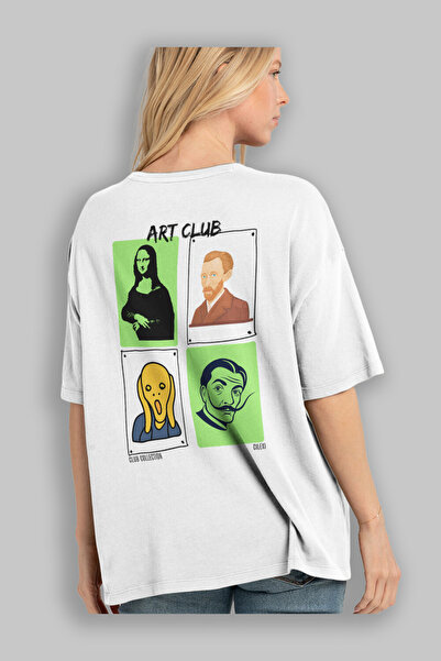 Ankhises Art Club Back Printed Oversize T-shirt Ανδρικό Γυναικείο 100% βαμβακερό μπλουζάκι με λαιμόκοψη
