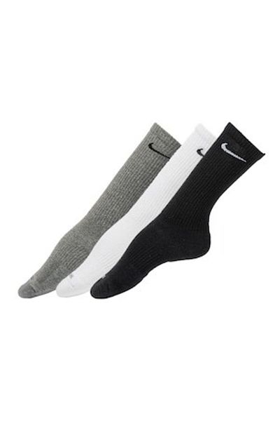 Nike Set de 3 șosete fitness unisex Everyday Plus - alb, negru, mărime S