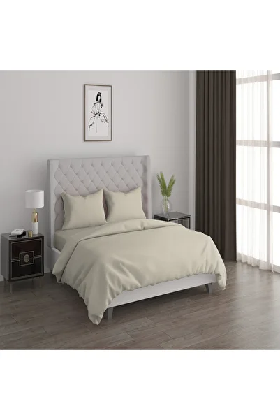 Boutique Blanche Cottage 3pcs cotton duvet cover 260*200cm - 200 thread count creamy
