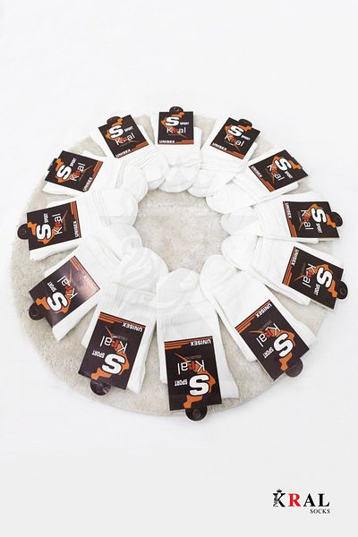 KRAL SOCKS 12 Pairs of Sports Tennis College Socks |   Cotton – Breathable – Unisex