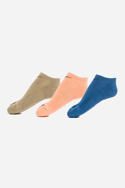 Nike , Unisex Ankle Socks for Fitness - 3 Pairs, Green, Blue, Size L