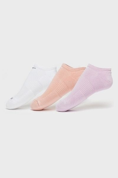 Nike , Set of unisex fitness ankle socks - 3 pairs, White, Lilac, S
