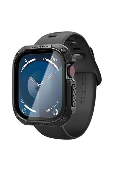 Spigen Protective Case and Strap for Apple Watch 10 46mm, Tough Armor, Military Silicone, Black
