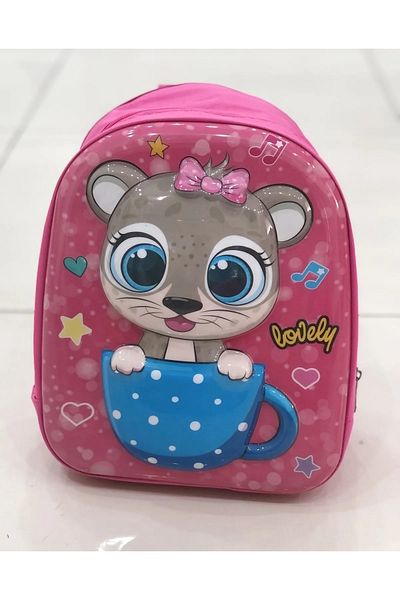 glowfit 5D Embossed Cup Kitten Kindergarten and Nursery Backpack