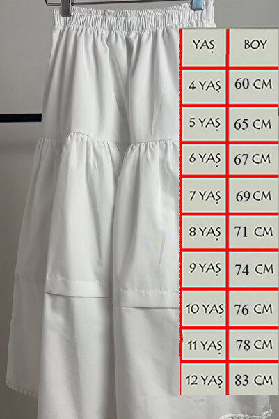 Masnu Çocuk Girl's Gathered Hijab Laced Long Skirt