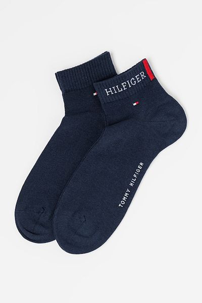 Tommy Hilfiger , Set of short socks with logo print - 2 pairs, Navy, 39-42