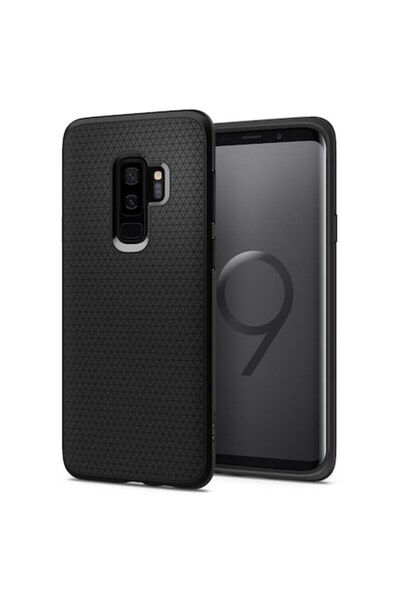 Dali Husă de protecție compatibilă cu Samsung Galaxy S9 Plus, Liquid Air, antiderapantă, silicon, neagră