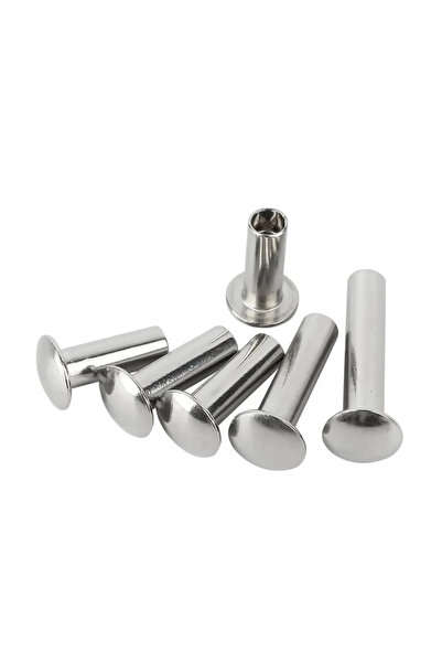 oddity M5×45 mm SS304 Yarı Tüplü İnce Başlı Paslanmaz Perçin 20’li Paket Çeli...