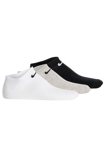 Nike , Set de sosete unisex pana la glezna - 3 perechi, Alb, Negru, Gri, 38-42